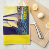 1930sセイルズノースウェストアップルクラートラベルプリント キッチンタオル (四つ折り)