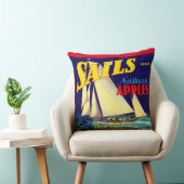 1930sセイルズノースウェストアップルクラートラベルプリント クッション (椅子)