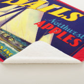 1930sセイルズノースウェストアップルクラートラベルプリント シェルパブランケット (3/4)