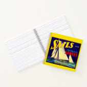 1930sセイルズノースウェストアップルクラートラベルプリント ノートブック (内部)