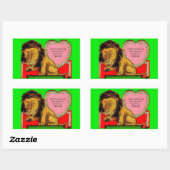 1930sバレンタインライオンの共有の私の愛 長方形シール (シート)