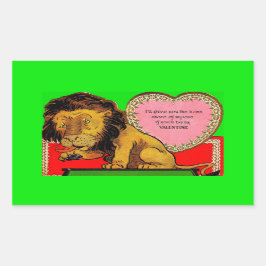1930sバレンタインライオンの共有の私の愛 長方形シール