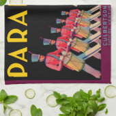 1930sパレードレモンクラートラベルプリント キッチンタオル (折り畳み)