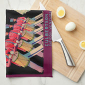 1930sパレードレモンクラートラベルプリント キッチンタオル (四つ折り)