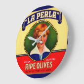 1930sラペルラオリーブスラベル ラージ壁時計 (傾斜)