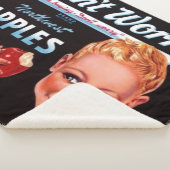 1930s心配しないでブランドのリンゴ果輪生ラベル シェルパブランケット (3/4)