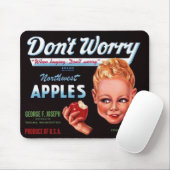 1930s心配しないでブランドのリンゴ果輪生ラベル マウスパッド (マウス)