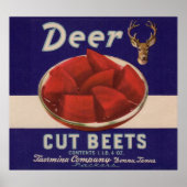 1930s Deer Cut Beets can label ポスター (正面)