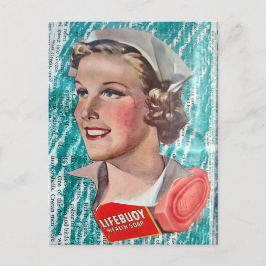 1930s era Nurse with health soap collage ポストカード (正面)
