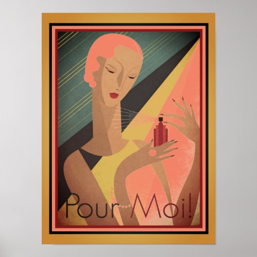  1930's.French, Art Deco, Pour Moi Perfume ポスター (正面)