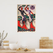 1930s French Bicycle advertisement Poster Automoto ポスター (キッチン)