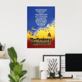 1930s Germany Travel Poster Mecklenburg Baltic Sea ポスター (ホームオフィス)