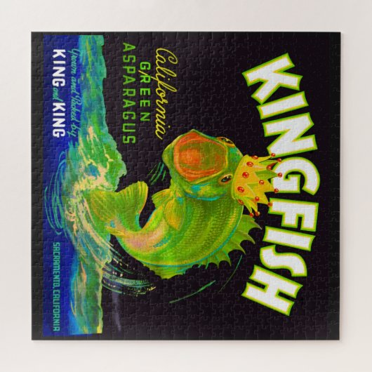 1930s Kingfish asparagus crate label ジグソーパズル (横)