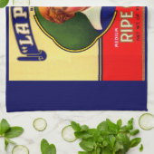 1930s LaPerla Olivesラベルプリント キッチンタオル (折り畳み)