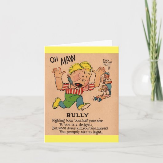 1930s vinegar valentine: the Bully ノートカード (正面)