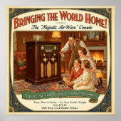 1930s Vintage Radio Console Advertising Poster ポスター (正面)