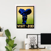 1930's Visit The Zoo WPA Poster ポスター (ホームオフィス)