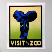 1930's Visit The Zoo WPA Poster ポスター (正面)