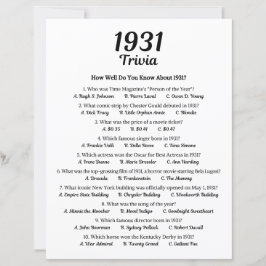 1931トリビアゲーム | 第94期誕生日パーティーゲーム