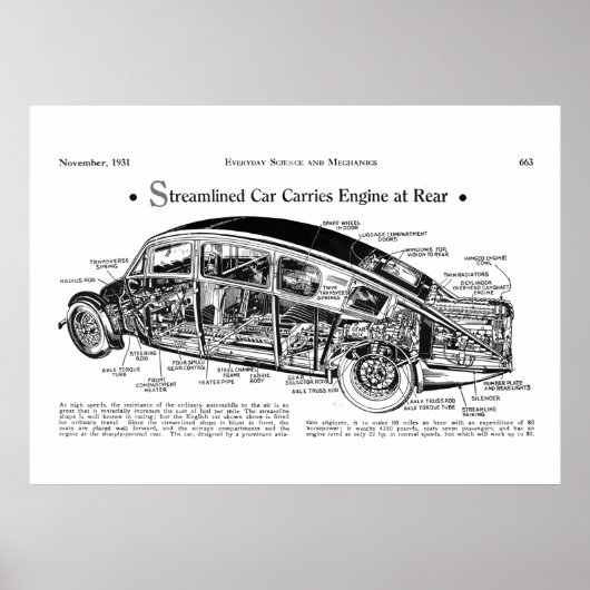 1931ヴィンテージ整備士クラシックカーバーニー ポスター (正面)