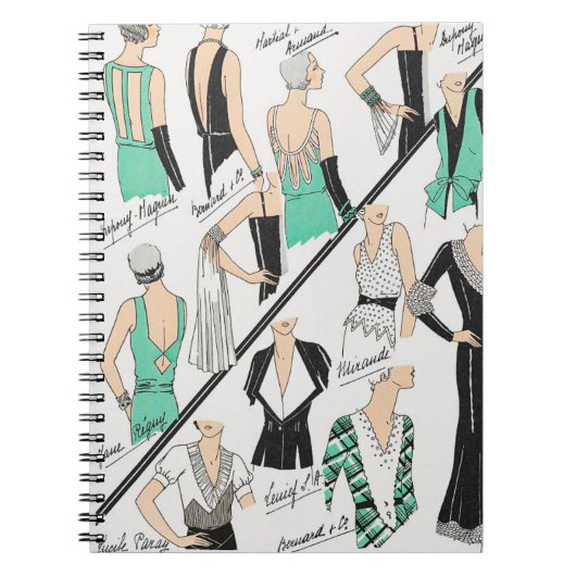 1931年のオートクチュールフランスのファッションのスケッチ ノートブック (正面)
