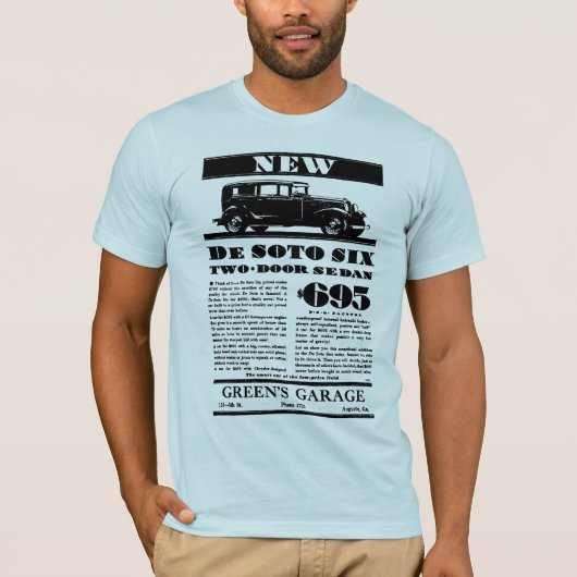 1931年のDeSotoの自動車のイラストレーション Tシャツ (正面)