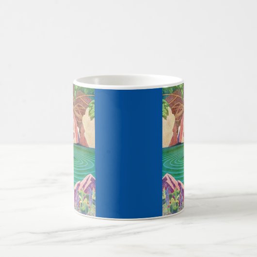 1931年アートデコの女の子池 コーヒーマグカップ (中央)