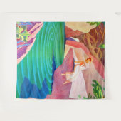 1931年アートデコの女の子池 タペストリー (正面(横))