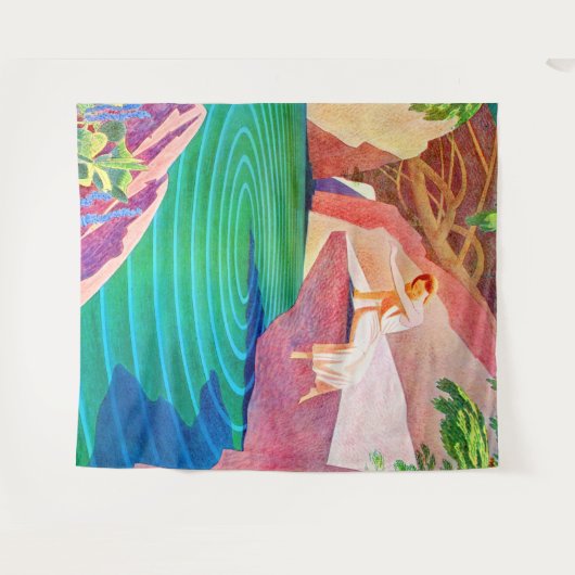 1931年アートデコの女の子池 タペストリー (正面(横))