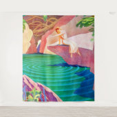 1931年アートデコの女の子池 タペストリー (正面)