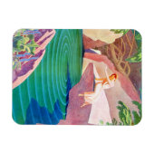 1931年アートデコの女の子池 マグネット (横)