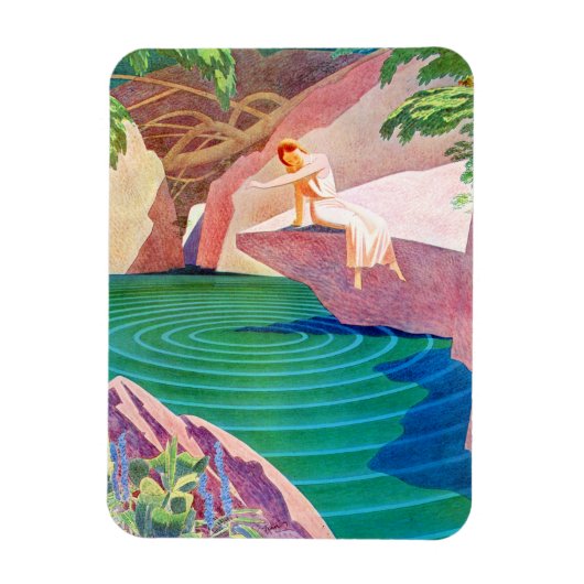 1931年アートデコの女の子池 マグネット (縦)