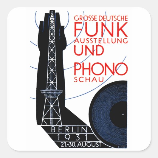 1931年ドイツのラジオ音楽博 スクエアシール (正面)