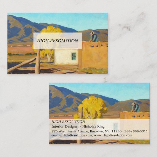 1931年秋のシンボルや象徴 – メイナード・ディクソン 名刺 (正面/裏面)