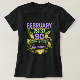 1931年2月の女の子90回誕生日プレゼント Tシャツ