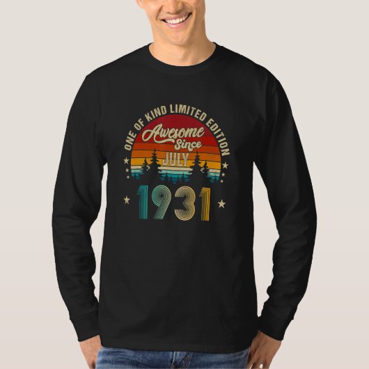 1931素晴らし年7月以来91誕生日91歳 Tシャツ (正面)