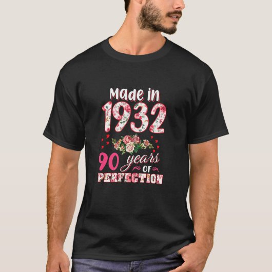 1932年に作られたデザイン90歳90誕生 Tシャツ (正面)