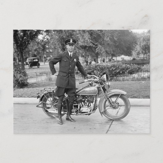 1932年のワシントンD.C.のオートバイ警官 ポストカード (正面)