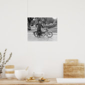 1932年バイク警官。ヴィンテージ写真 ポスター (キッチン)
