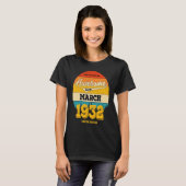 1932年以来2023年3月91素晴らし日誕生日 Tシャツ (正面フル)