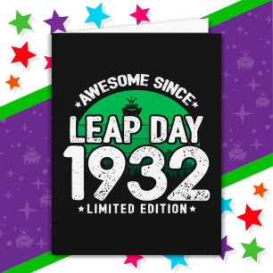 1932年素晴らし閏年日以後2月29誕生日 カード