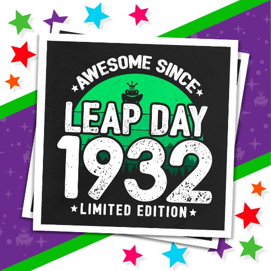 1932年素晴らし閏年日以後2月29誕生日 スタンダードカクテルナプキン