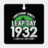 1932年素晴らし閏年日以後2月29誕生日 メタルオーナメント (正面)