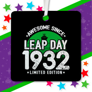 1932年素晴らし閏年日以後2月29誕生日 メタルオーナメント