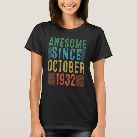 1932年10月以素晴らし降90番目の誕生日 Tシャツ (正面)