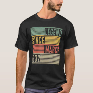 1932年3月以来90誕生日ヴィンテージ伝説 Tシャツ