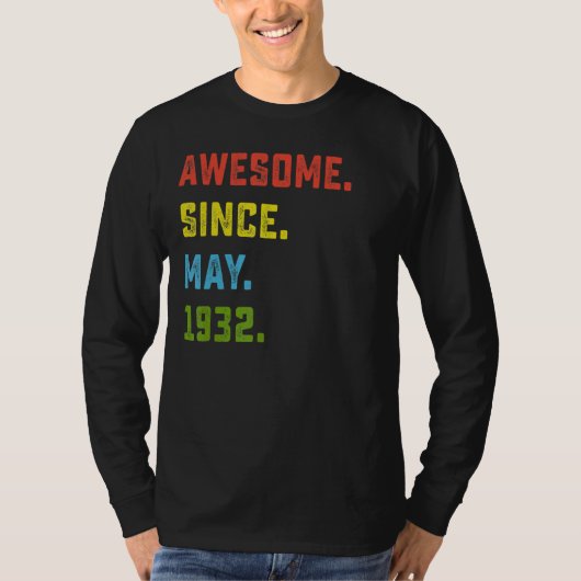 1932年5素晴らし月90歳から90誕生日 Tシャツ (正面)
