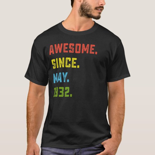 1932年5素晴らし月90歳から90誕生日 Tシャツ (正面)