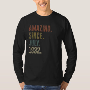 1932年7月から90誕生日ヴィンテージ驚き Tシャツ