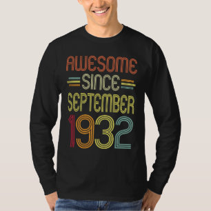 1932年9素晴らし月以来90番目の誕生日90年 Tシャツ